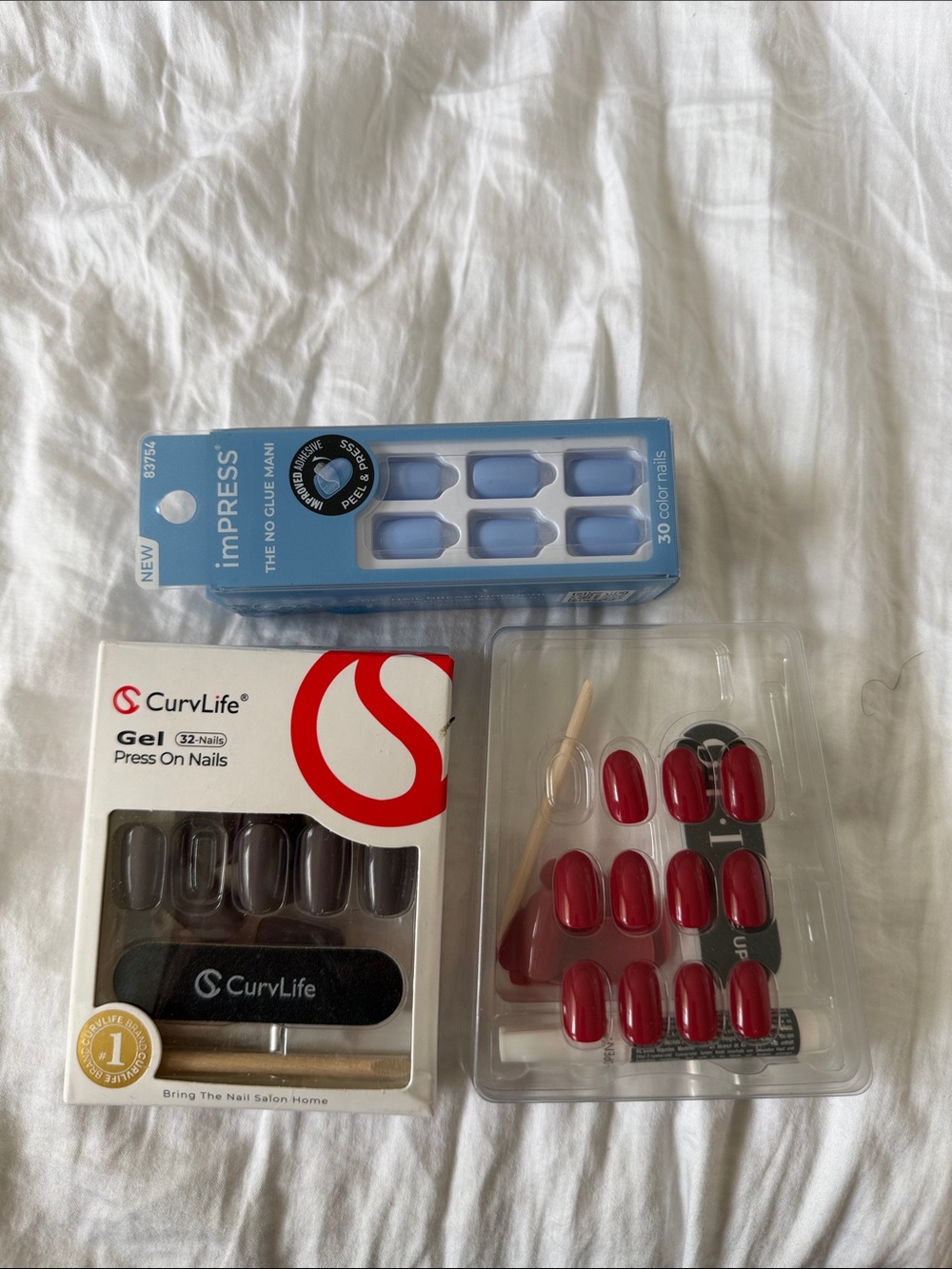Lot of Press-On Nails Sets Opened
